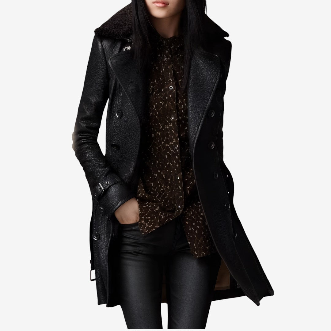 Everly | Leather Trench Coat