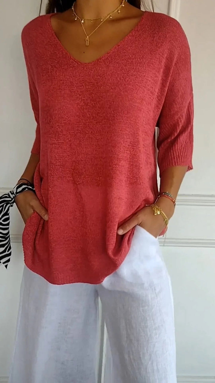 Lauren | Casual V-Neck Top
