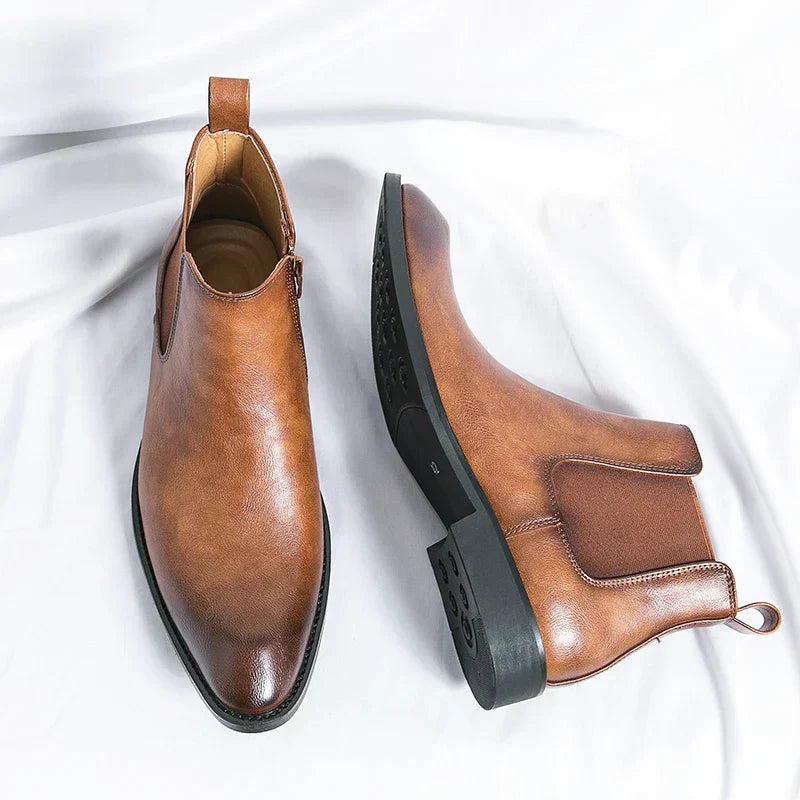 Daniel | Leather Chelsea boots with zipper