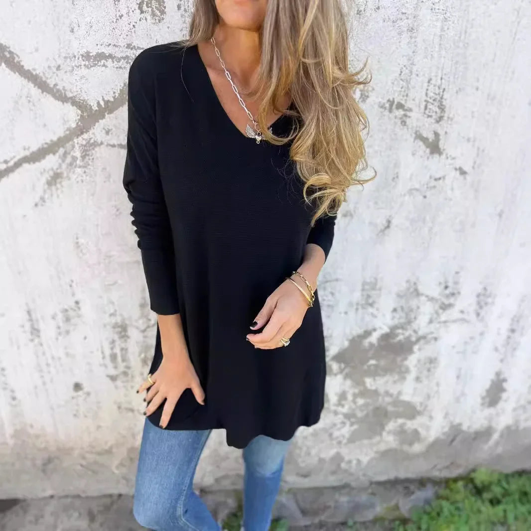 Lisa | Relaxed V-Neck Knit Tunic