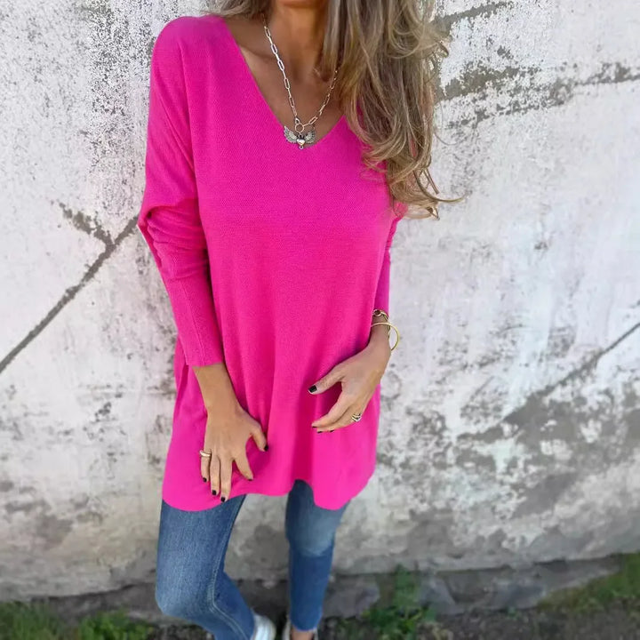 Lisa | Relaxed V-Neck Knit Tunic