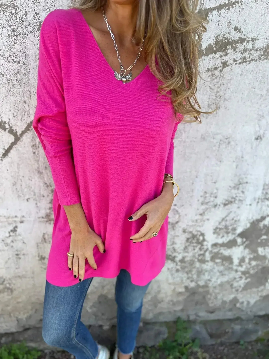 Lisa | Relaxed V-Neck Knit Tunic